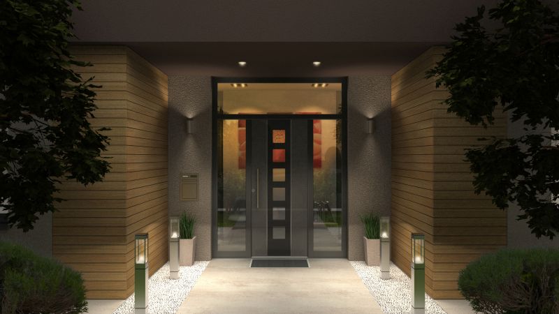 Modern Entryway with New Door